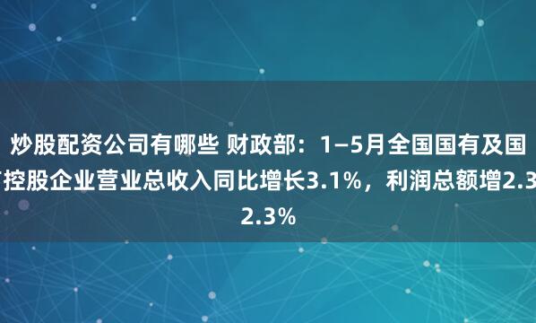 炒股配资公司有哪些 财政部：1—5月全国国有及国有控股企业营业总收入同比增长3.1%，利润总额增2.3%